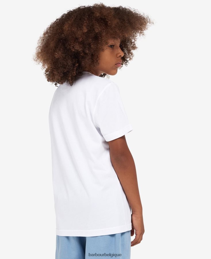 vêtements Barbour t-shirt wallis blanc classique garçons T2L6ZP2535
