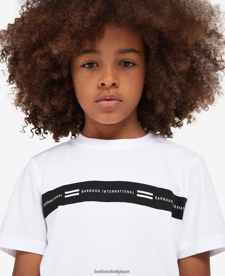 vêtements Barbour t-shirt wallis blanc classique garçons T2L6ZP2535