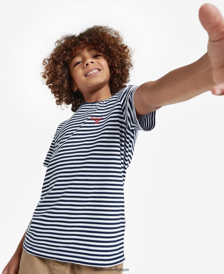 vêtements Barbour tee shirt blake marine classique garçons T2L6ZP2507