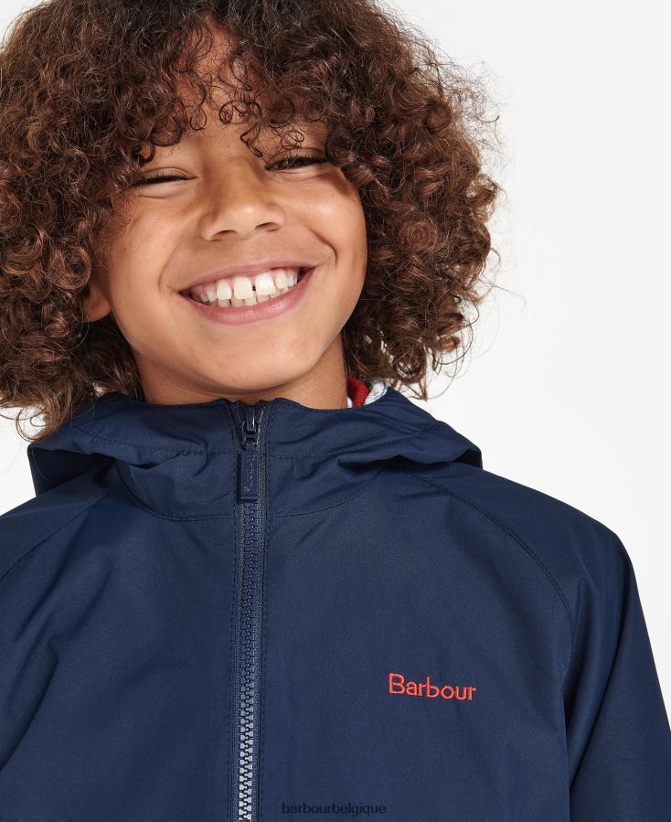 vêtements Barbour domus veste imperméable à capuche marine classique garçons T2L6ZP2490