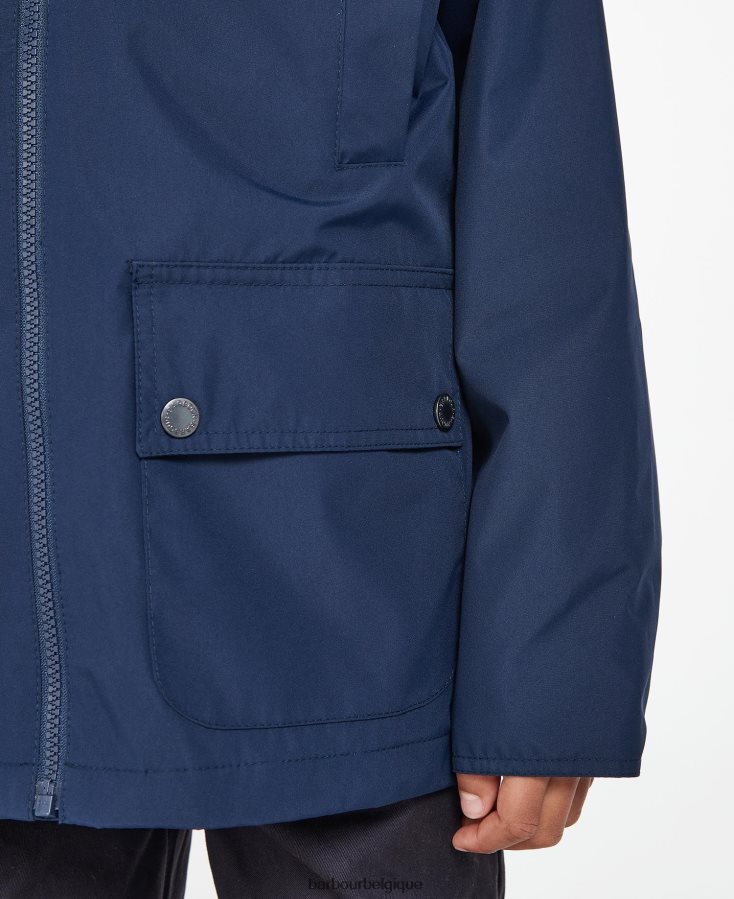 vêtements Barbour domus veste imperméable à capuche marine classique garçons T2L6ZP2490
