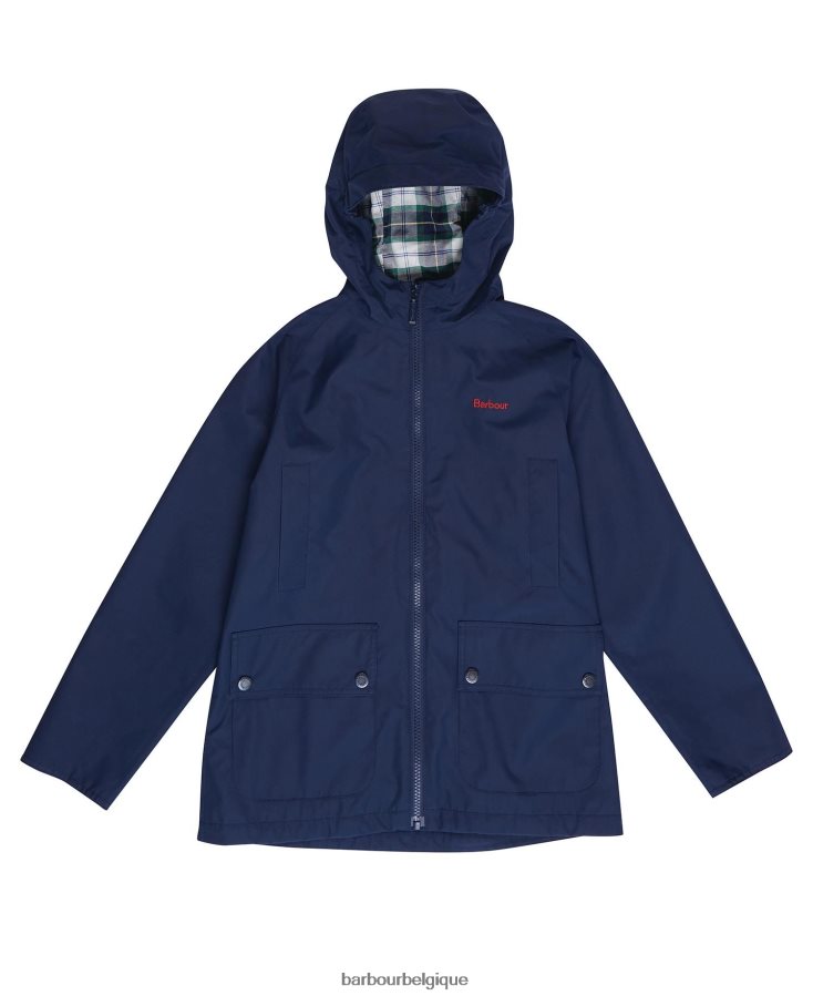 vêtements Barbour domus veste imperméable à capuche marine classique garçons T2L6ZP2490