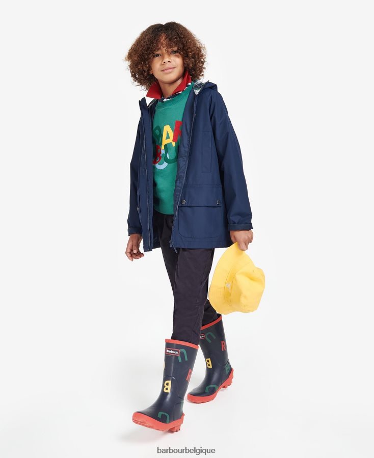 vêtements Barbour domus veste imperméable à capuche marine classique garçons T2L6ZP2490