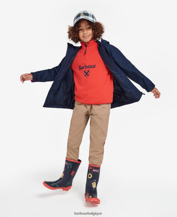 vêtements Barbour veste imperméable cromar ocre garçons T2L6ZP2492