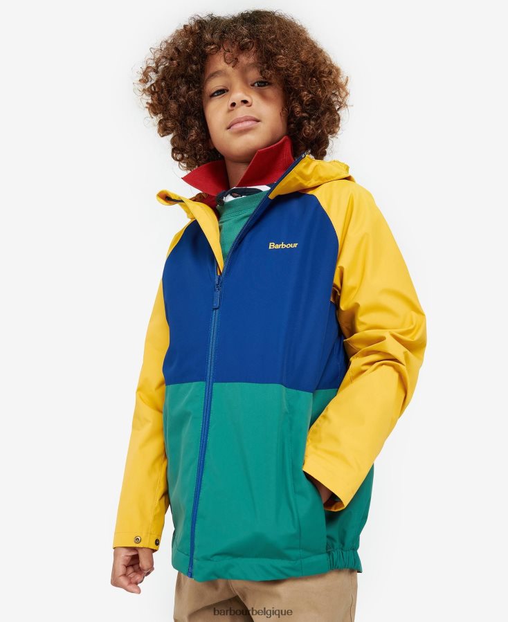 vêtements Barbour veste imperméable cromar ocre garçons T2L6ZP2499