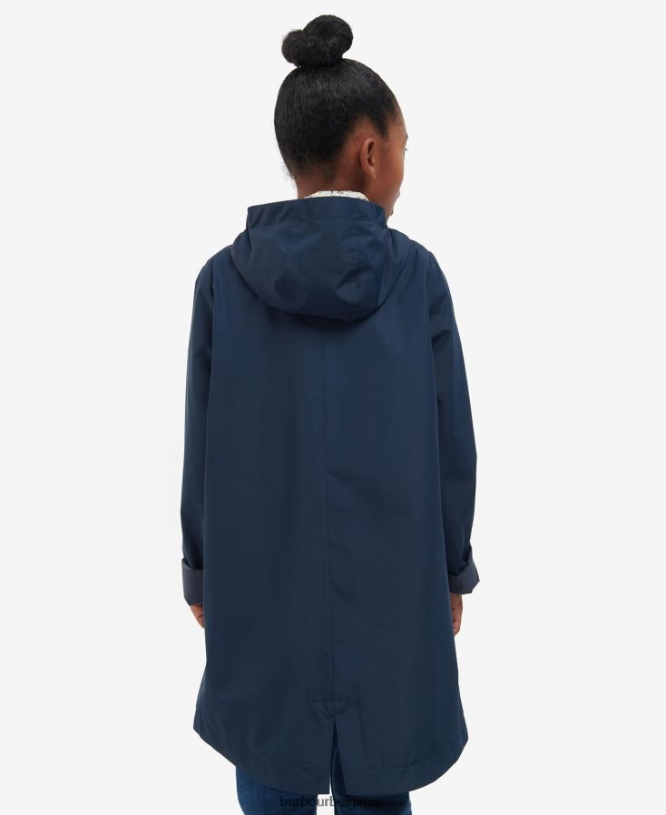 vêtements Barbour veste imperméable hama bleu marine/petit tournesol filles T2L6ZP2556