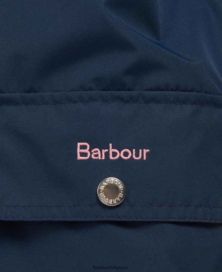 vêtements Barbour veste imperméable hama bleu marine/petit tournesol filles T2L6ZP2556
