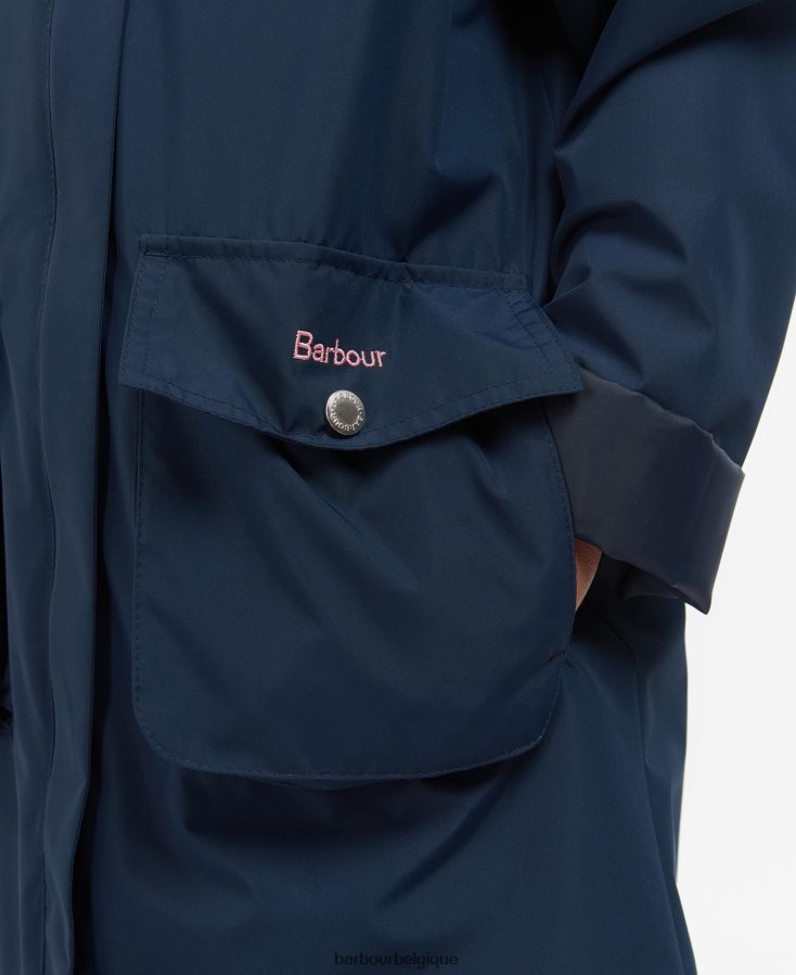 vêtements Barbour veste imperméable hama bleu marine/petit tournesol filles T2L6ZP2556