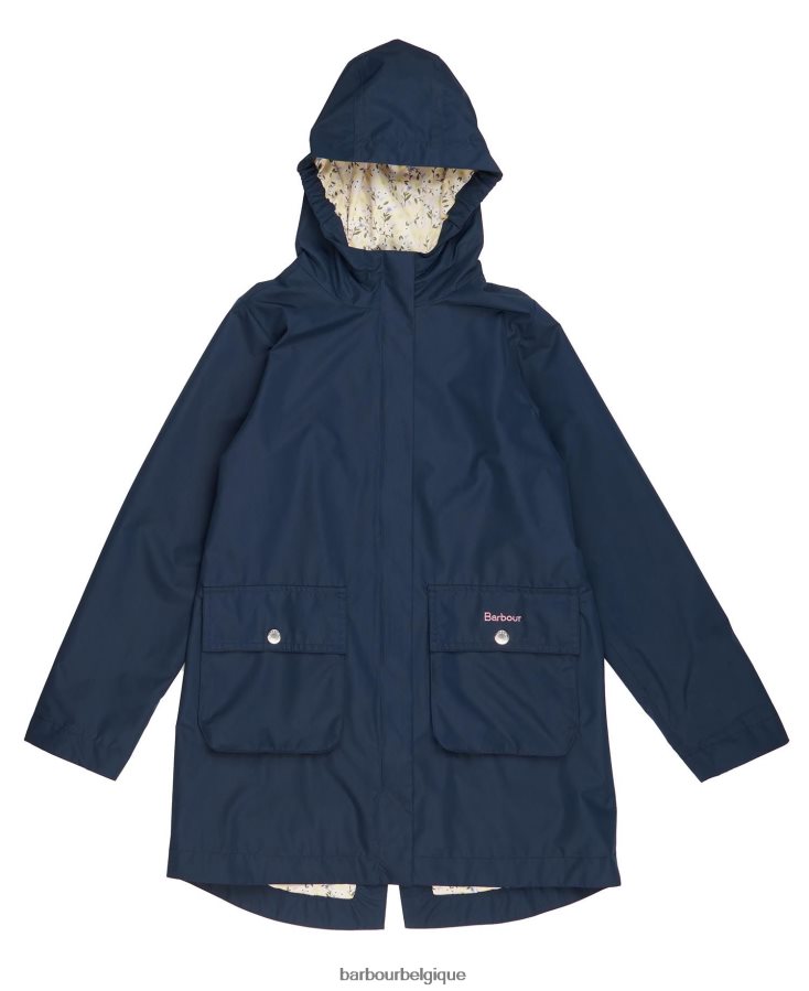 vêtements Barbour veste imperméable hama bleu marine/petit tournesol filles T2L6ZP2556