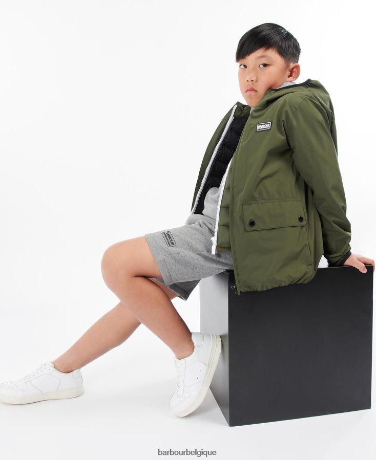 vêtements Barbour veste imperméable kénétique noir classique garçons T2L6ZP2498