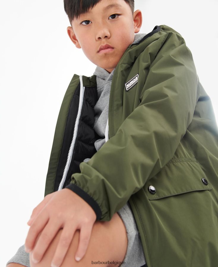 vêtements Barbour veste imperméable kénétique noir classique garçons T2L6ZP2498