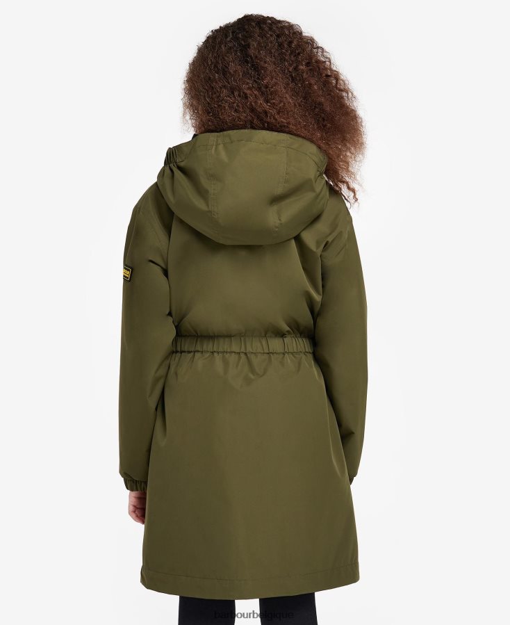 vêtements Barbour veste imperméable à la palangre rein vert palmier filles T2L6ZP2560