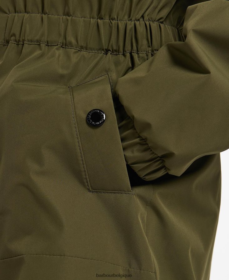 vêtements Barbour veste imperméable à la palangre rein vert palmier filles T2L6ZP2560