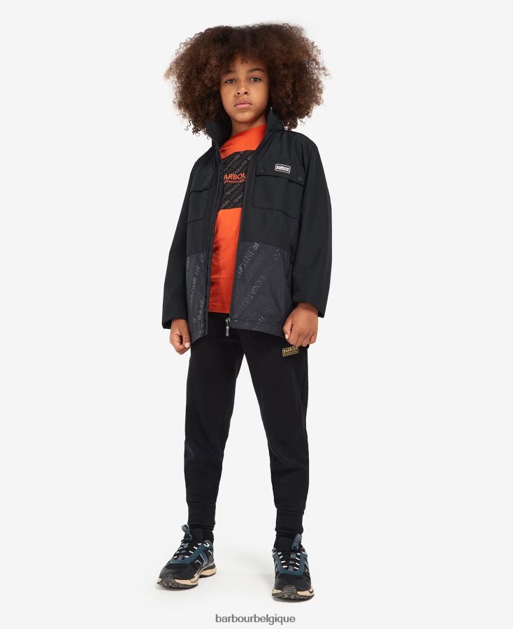 vêtements Barbour veste imperméable obel noir classique garçons T2L6ZP2497