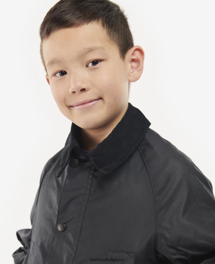 vêtements Barbour veste cirée bedale marine garçons T2L6ZP2473