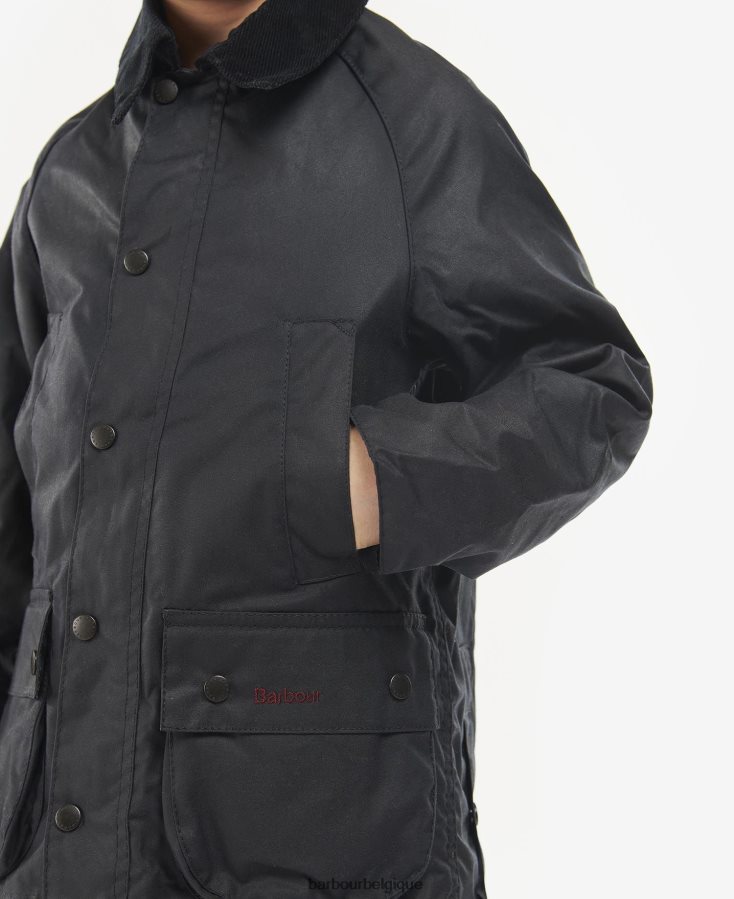 vêtements Barbour veste cirée bedale marine garçons T2L6ZP2473