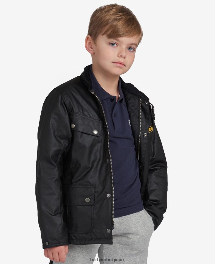 vêtements Barbour veste cirée duc noir garçons T2L6ZP2471