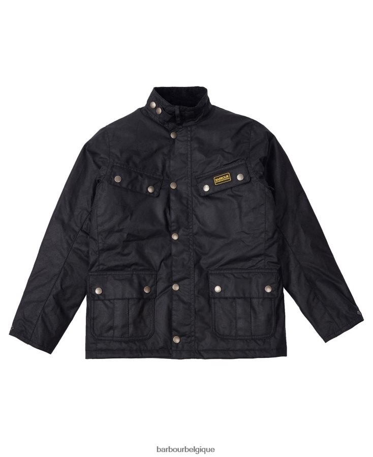 vêtements Barbour veste cirée duc noir garçons T2L6ZP2471