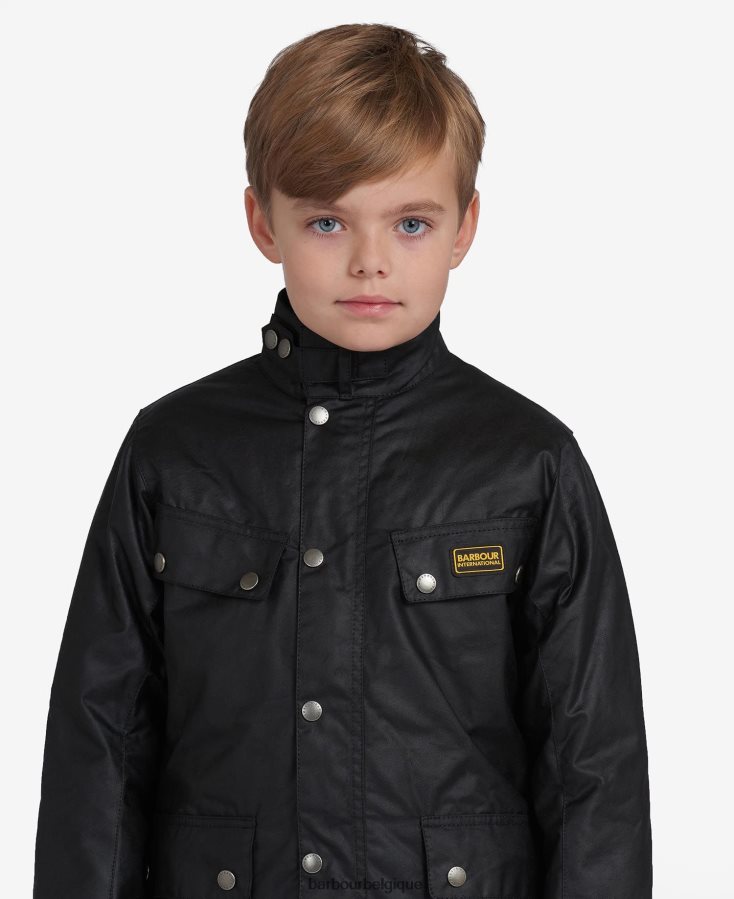 vêtements Barbour veste cirée duc noir garçons T2L6ZP2471