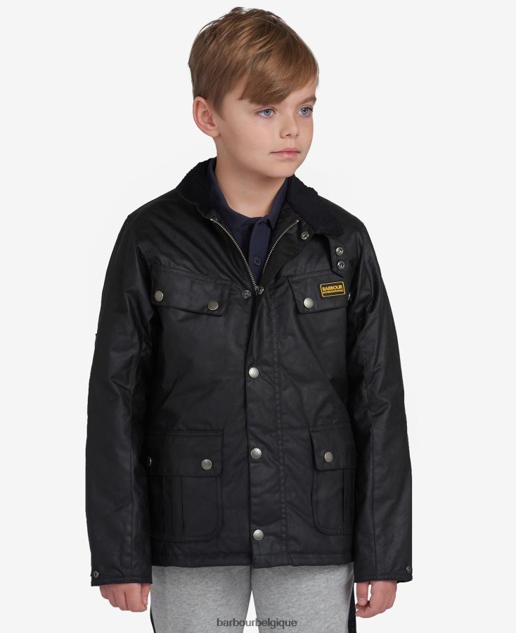 vêtements Barbour veste cirée duc noir garçons T2L6ZP2471