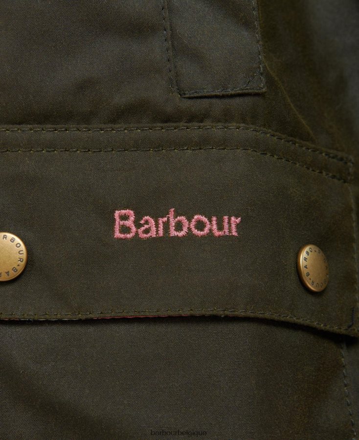 vêtements Barbour veste cirée gland archive olive/fleuri rétro filles T2L6ZP2542