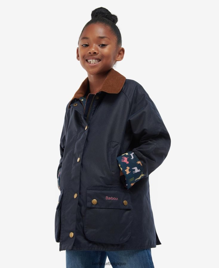 vêtements Barbour veste cirée gland archive olive/fleuri rétro filles T2L6ZP2543