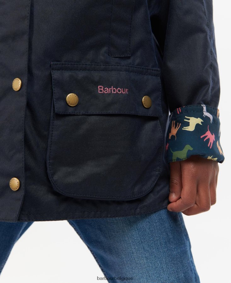 vêtements Barbour veste cirée gland archive olive/fleuri rétro filles T2L6ZP2543