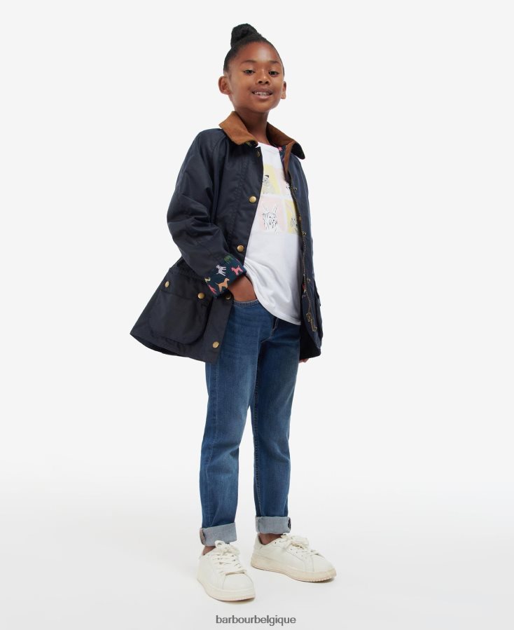 vêtements Barbour veste cirée gland archive olive/fleuri rétro filles T2L6ZP2543