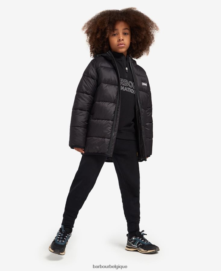 vêtements Barbour veste matelassée bobber noir classique garçons T2L6ZP2480