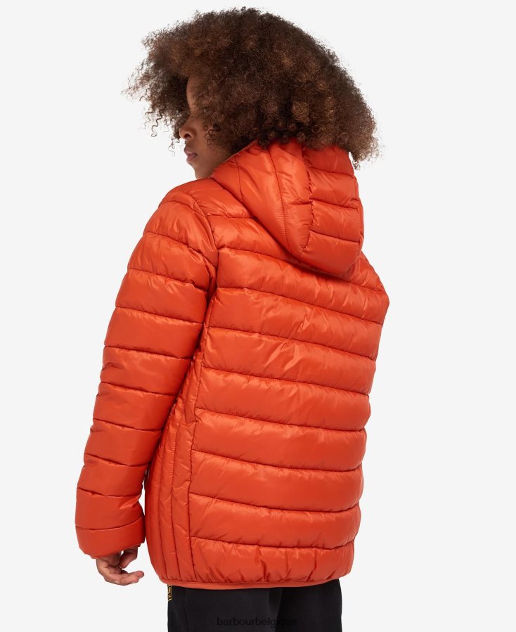 vêtements Barbour veste matelassée à capuche ouston noir jaune garçons T2L6ZP2477