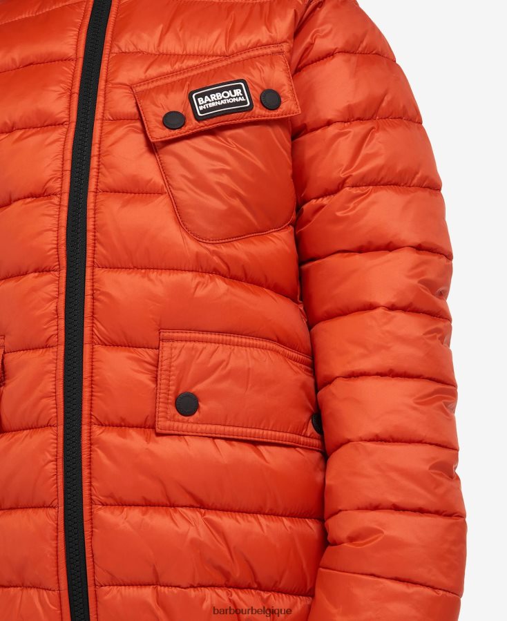 vêtements Barbour veste matelassée à capuche ouston noir jaune garçons T2L6ZP2477