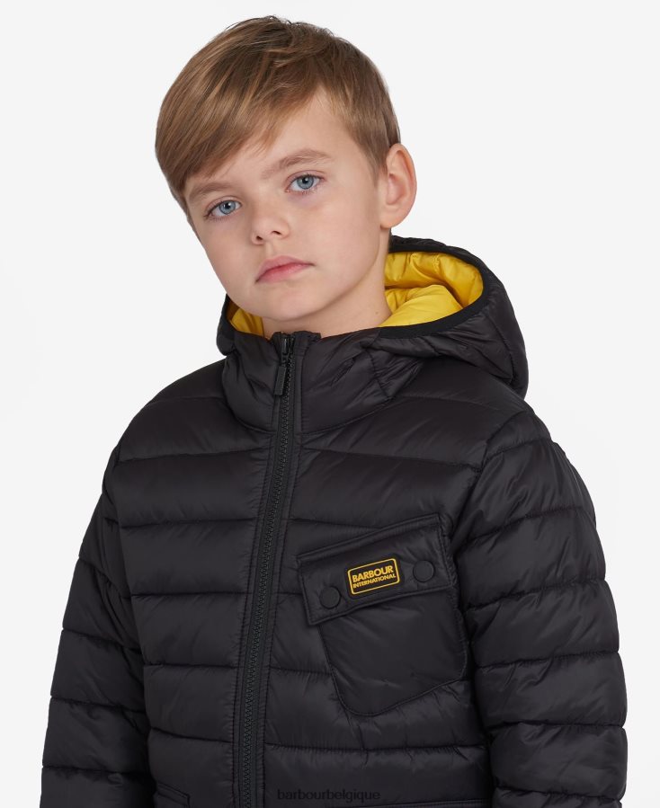 vêtements Barbour veste matelassée à capuche ouston vrai bleu garçons T2L6ZP2482