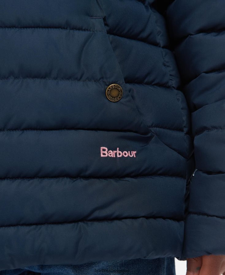 vêtements Barbour veste matelassée coraline punch rose/fleuri rétro filles T2L6ZP2545