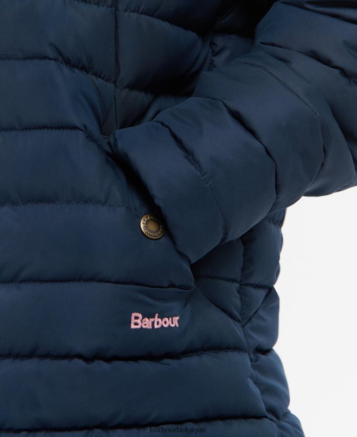 vêtements Barbour veste matelassée coraline punch rose/fleuri rétro filles T2L6ZP2545