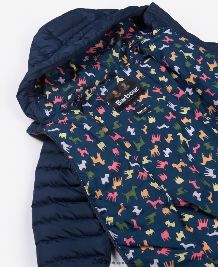 vêtements Barbour veste matelassée coraline punch rose/fleuri rétro filles T2L6ZP2545