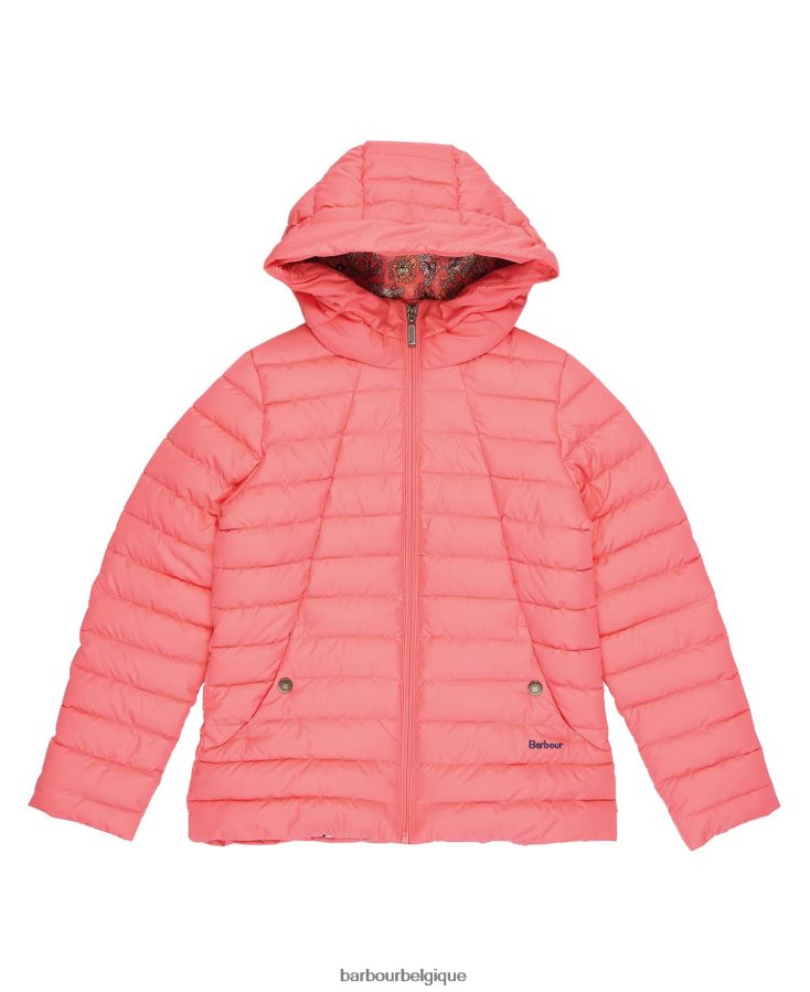 vêtements Barbour veste matelassée coraline punch rose/fleuri rétro filles T2L6ZP2546