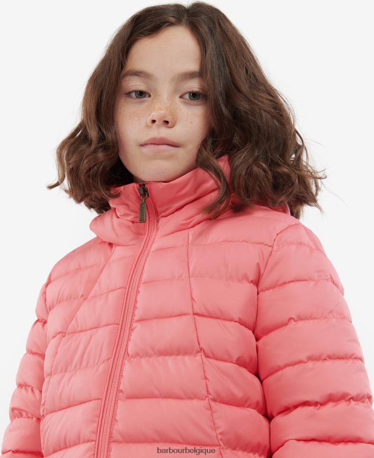 vêtements Barbour veste matelassée coraline punch rose/fleuri rétro filles T2L6ZP2546