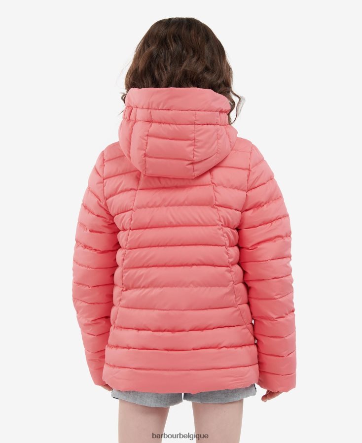vêtements Barbour veste matelassée coraline punch rose/fleuri rétro filles T2L6ZP2546