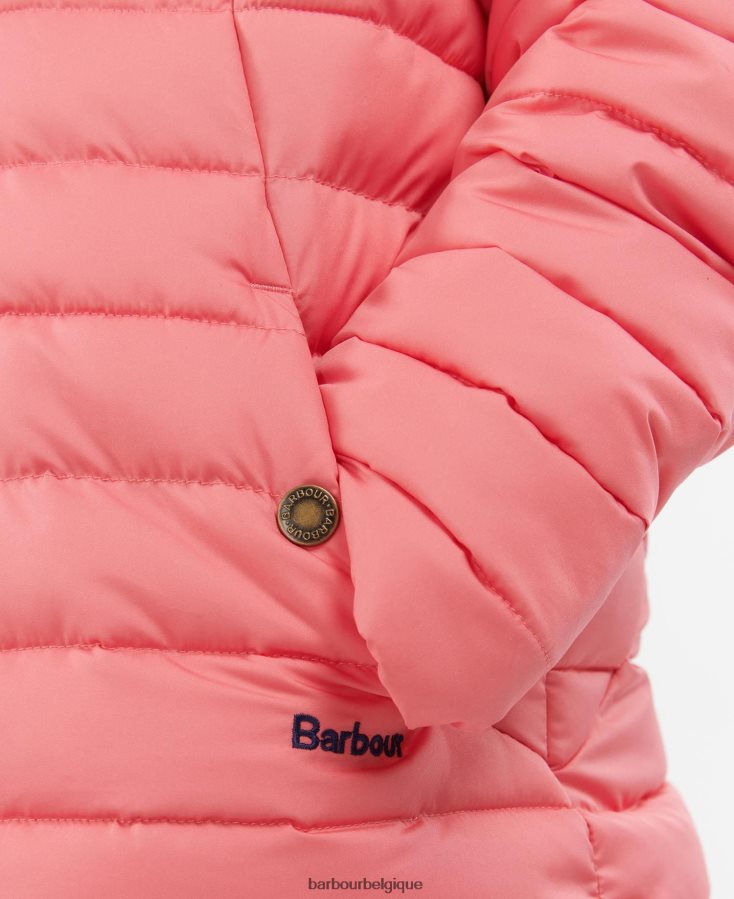 vêtements Barbour veste matelassée coraline punch rose/fleuri rétro filles T2L6ZP2546