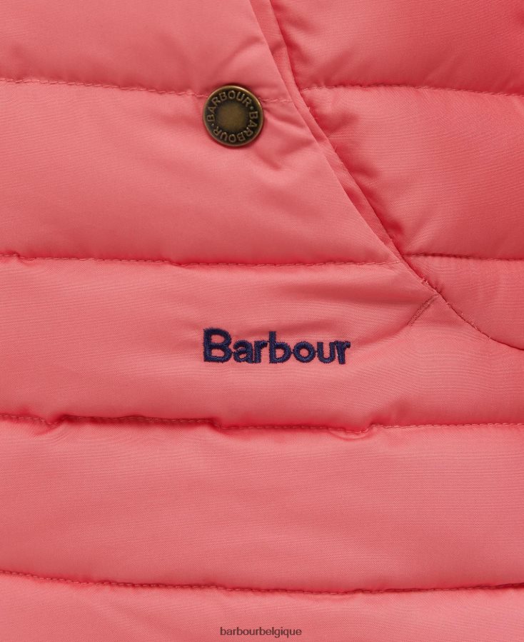 vêtements Barbour veste matelassée coraline punch rose/fleuri rétro filles T2L6ZP2546