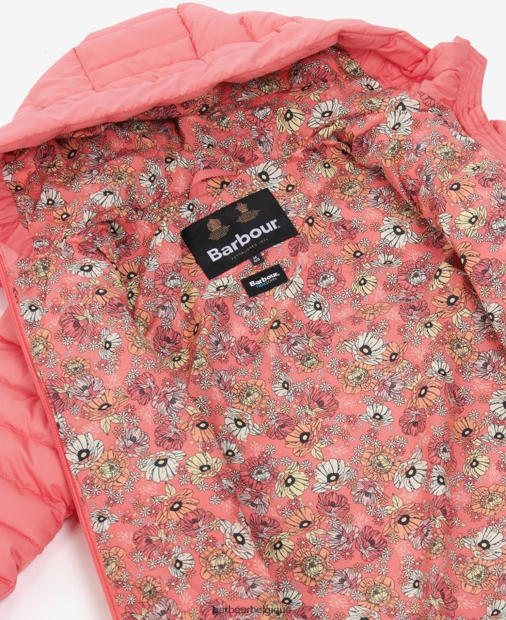 vêtements Barbour veste matelassée coraline punch rose/fleuri rétro filles T2L6ZP2546
