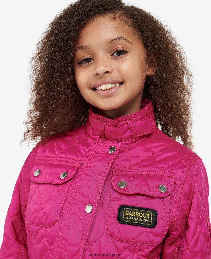 vêtements Barbour veste matelassée internationale poids mouche noir filles T2L6ZP2544