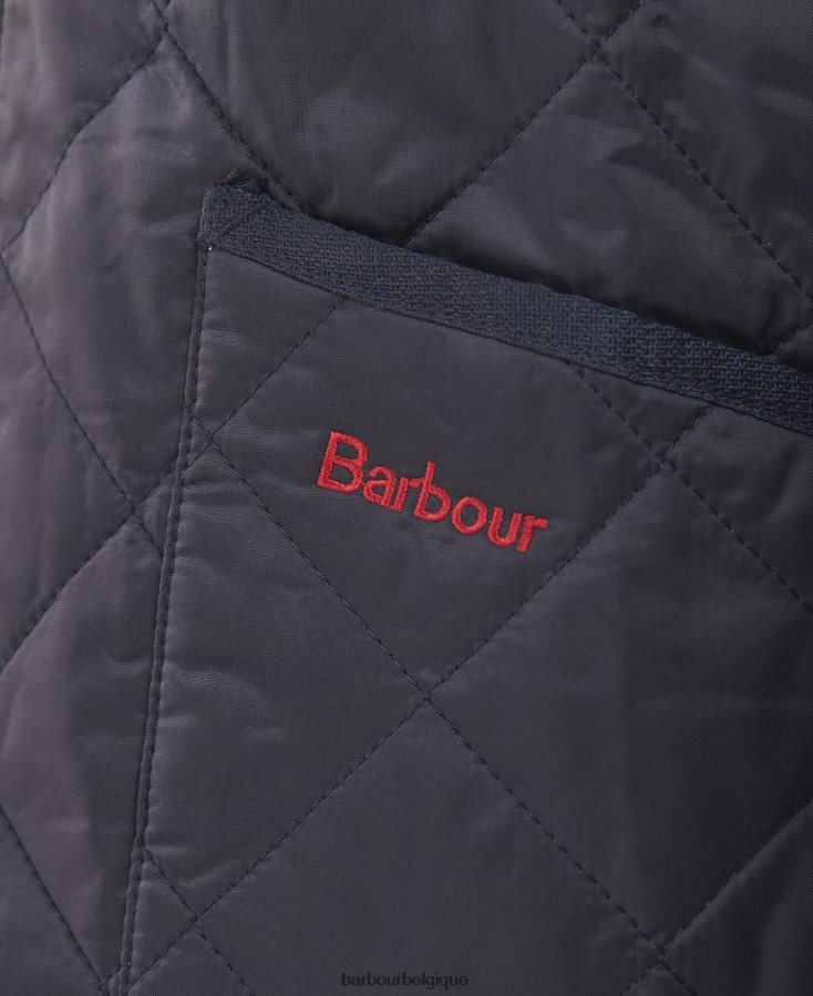 vêtements Barbour veste matelassée liddesdale olive foncé/rouge garçons T2L6ZP2481