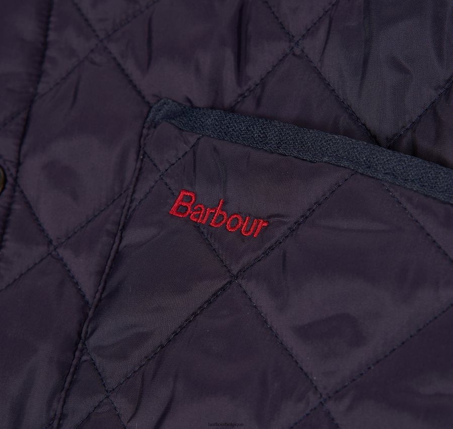 vêtements Barbour veste matelassée liddesdale olive foncé/rouge garçons T2L6ZP2481