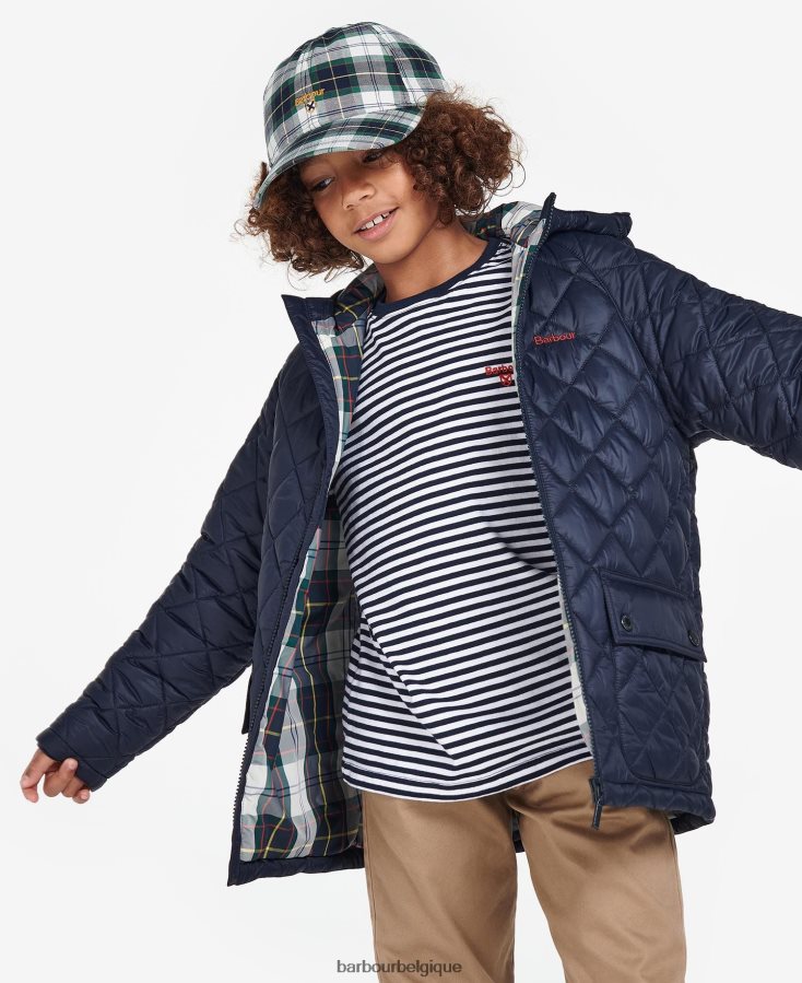 vêtements Barbour veste matelassée merton marine classique garçons T2L6ZP2474
