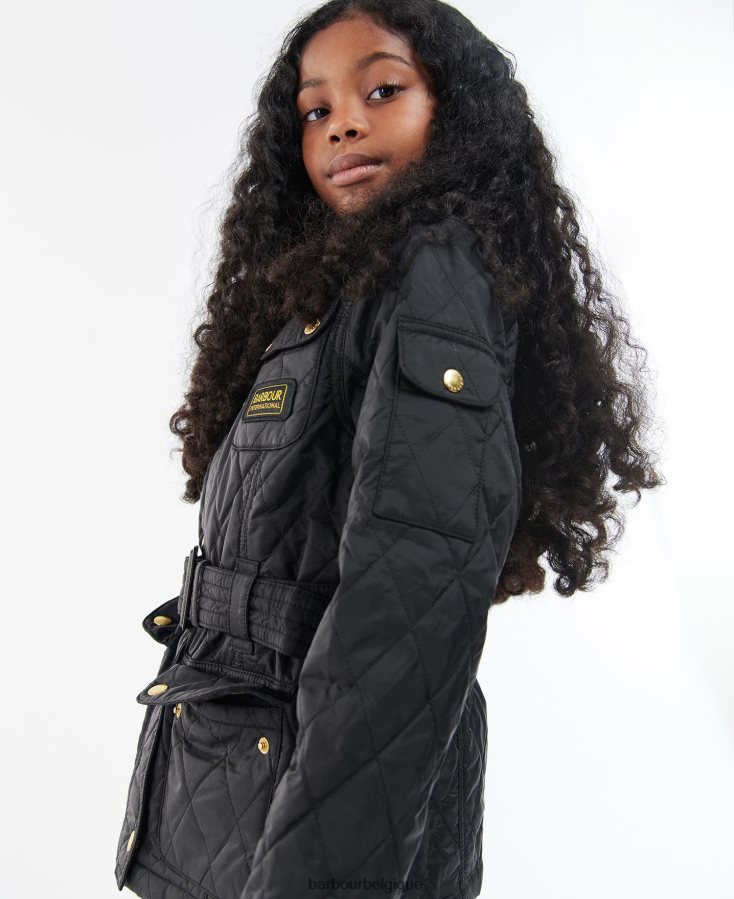 vêtements Barbour veste matelassée poids mouche rose cendré filles T2L6ZP2547