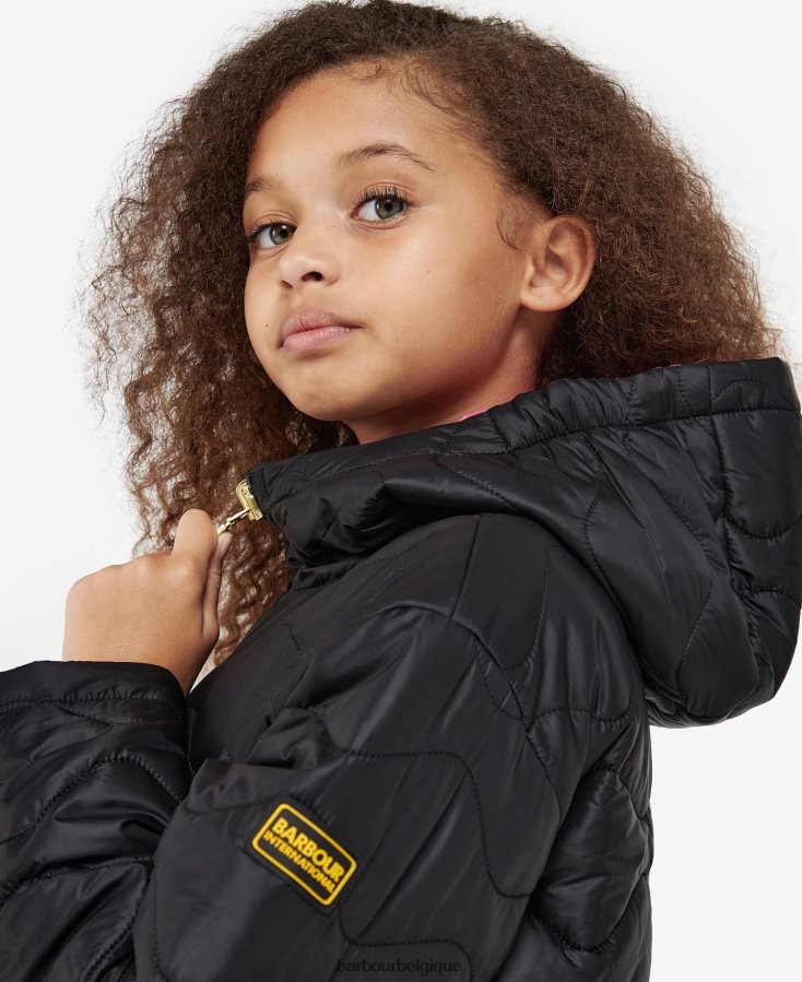 vêtements Barbour veste matelassée réversible fenway glycine/vert palmier filles T2L6ZP2550