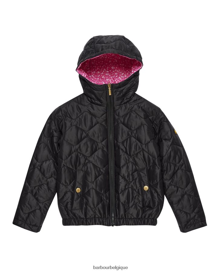 vêtements Barbour veste matelassée réversible fenway glycine/vert palmier filles T2L6ZP2550