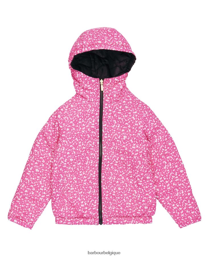 vêtements Barbour veste matelassée réversible fenway glycine/vert palmier filles T2L6ZP2550