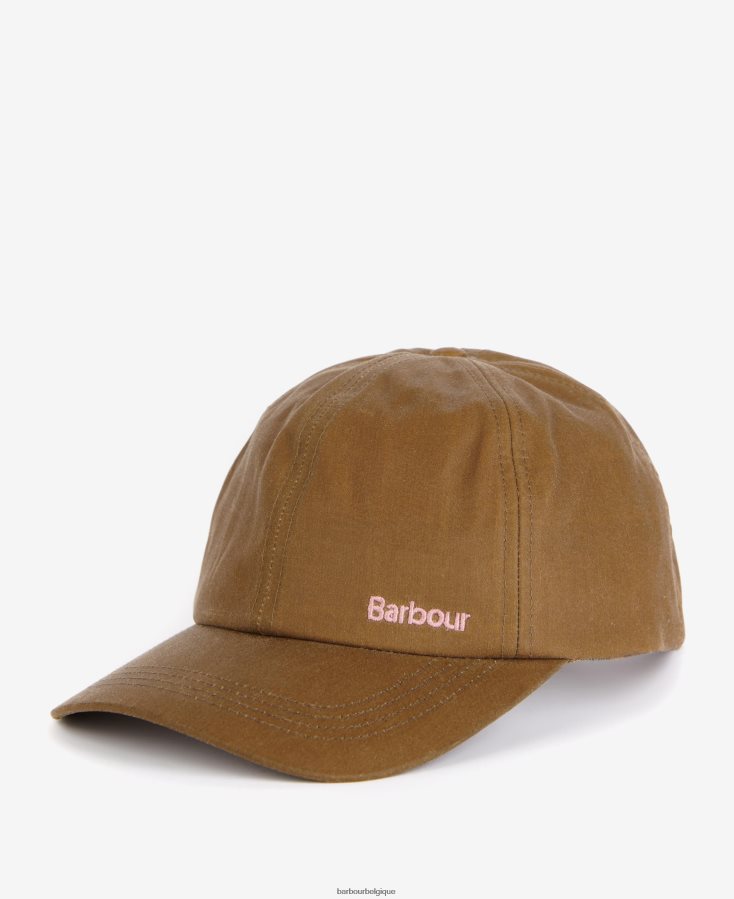 accessoires Barbour casquette de sport cirée belsay sable femmes T2L6ZP2437